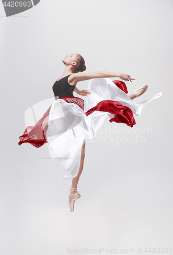 Image of Young classical dancer isolated on white background.