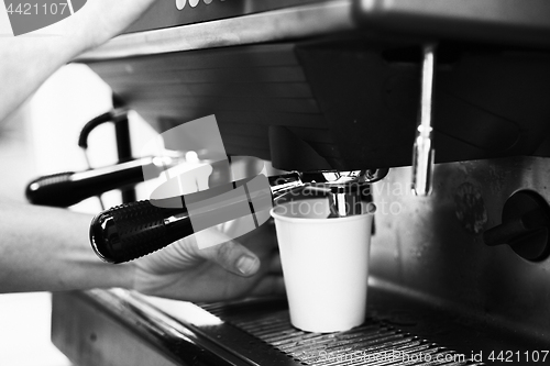 Image of Large coffee machine in the street coffee shop