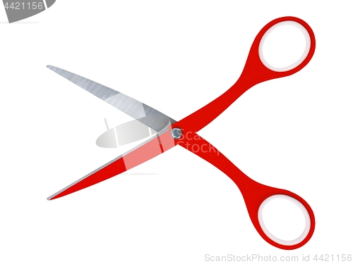 Image of Red scissors on white