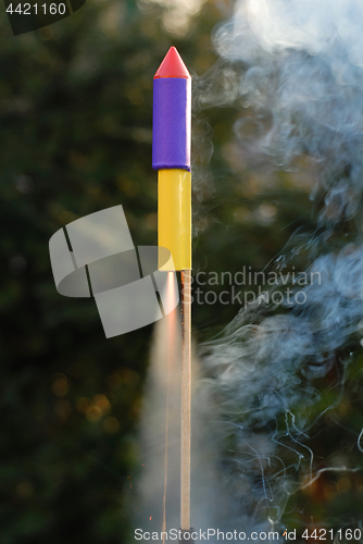 Image of Starting firework rocket