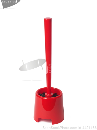 Image of Red toilet brush