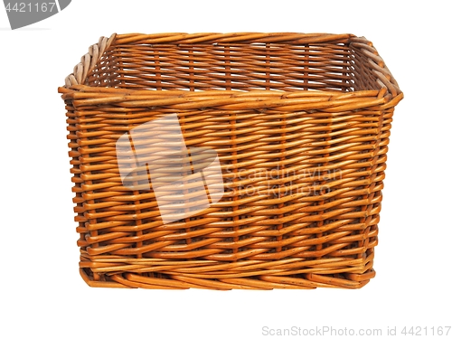 Image of Wicker basket on white