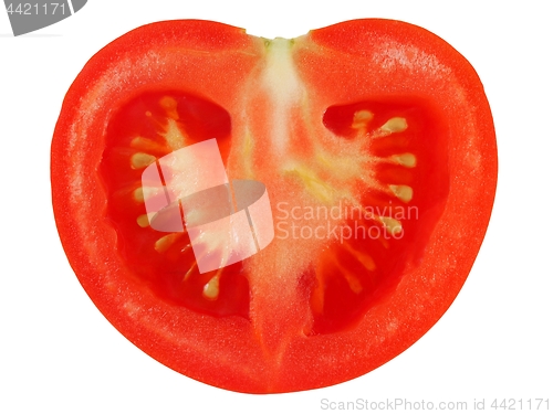 Image of Halved tomato on white