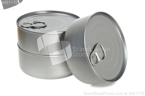 Image of Tin cans on white