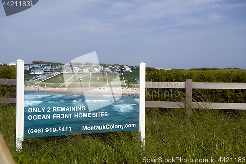 Image of editorial sign and lots for sale Montauk, New York, Ditch Plains