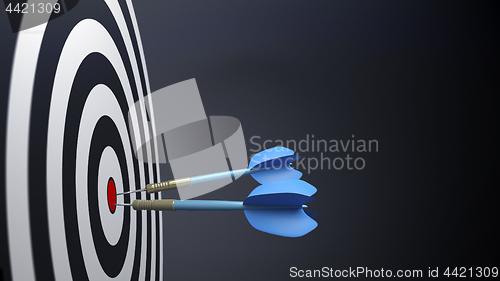 Image of two blue typical dart arrows