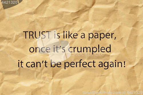 Image of Trust Is Like A Paper Once Its Crumpled
