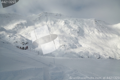 Image of Skiing slopes, majestic Alpine landscape