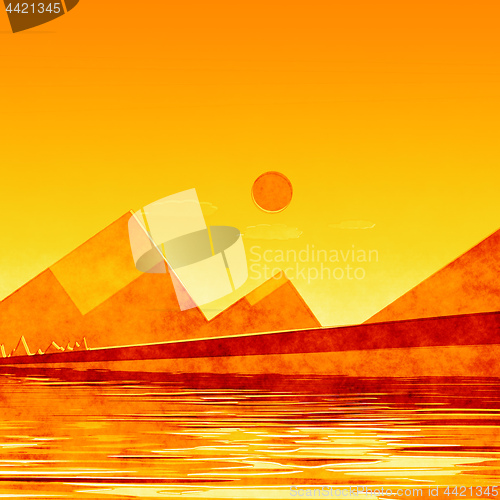 Image of a sunset in the mountains