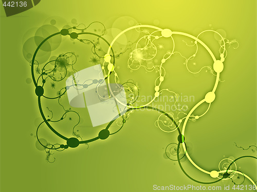 Image of Abstract swirly floral grunge illustration