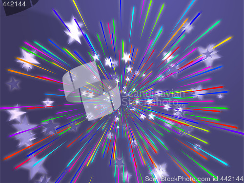 Image of Bursting flying stars illustration