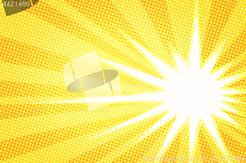 Image of white sun yellow pop art background