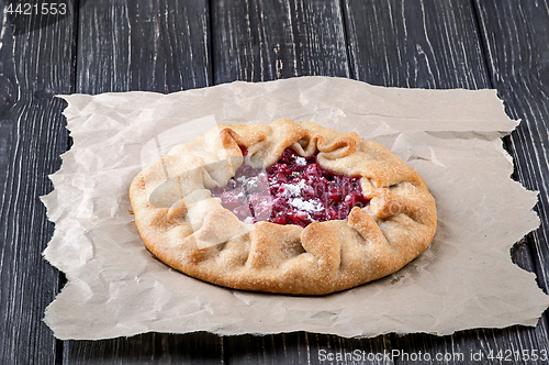 Image of Open pie Galette with red gooseberry