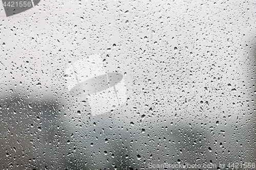 Image of Water drops on window glass