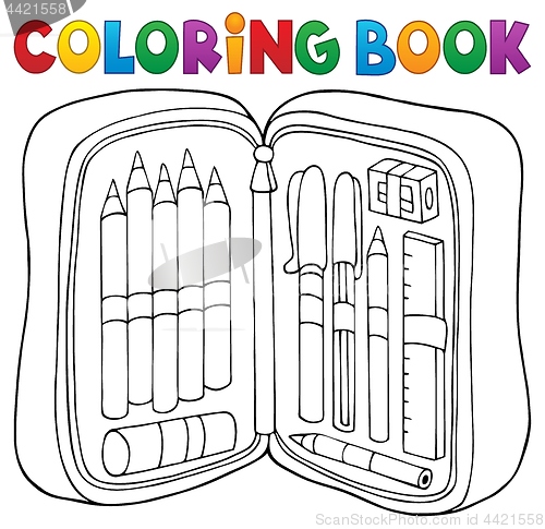 Image of Coloring book pencil case theme 1