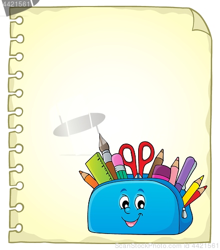 Image of Notepad page with happy pencil case