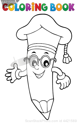 Image of Coloring book pencil teacher theme 1