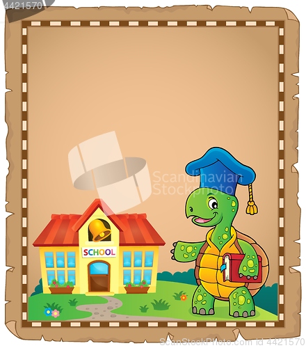 Image of Turtle teacher theme parchment 1