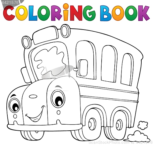 Image of Coloring book school bus theme 5