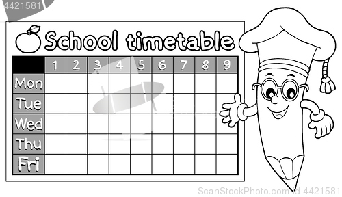 Image of Coloring book timetable topic 7