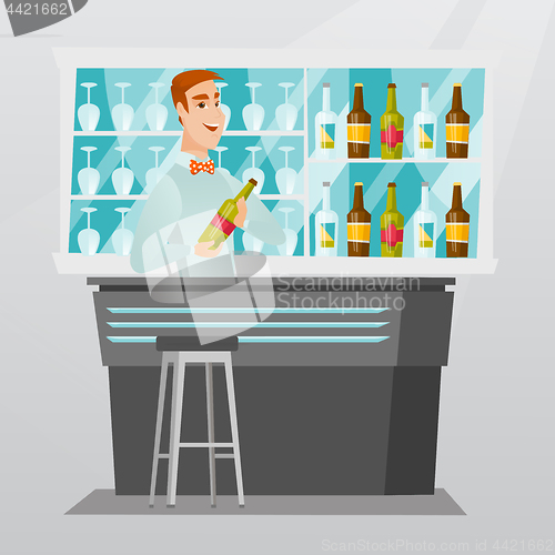 Image of Bartender standing at the bar counter.