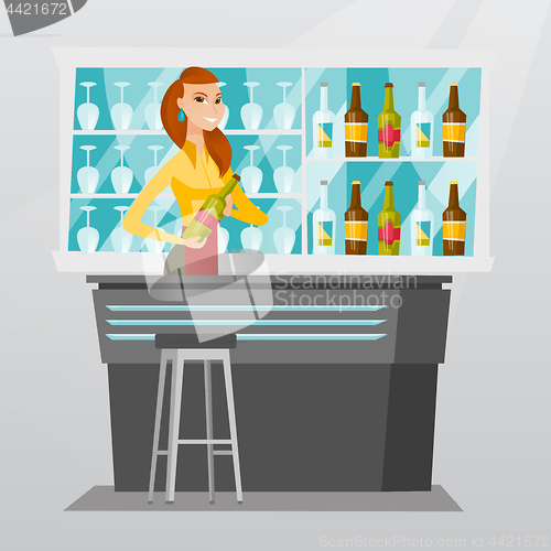 Image of Bartender standing at the bar counter.