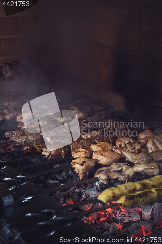 Image of Grilling marinated shashlik