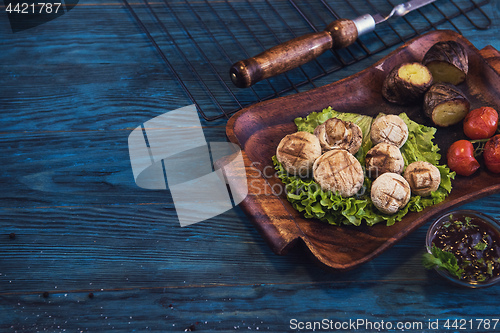 Image of Grilled mushrooms champignons