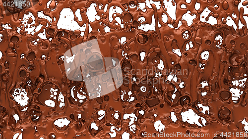 Image of Melting chocolate or cocoa coffee splashes and droplets