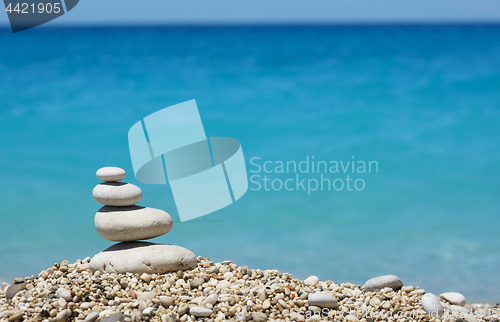 Image of Stack of pebble stones in Lefkada