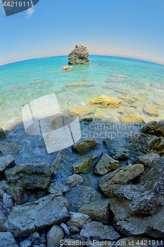 Image of Blue waters of Ionian sea, near Agios Nikitas