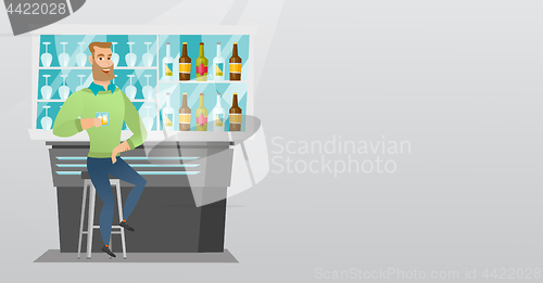 Image of Caucasian man sitting at the bar counter.