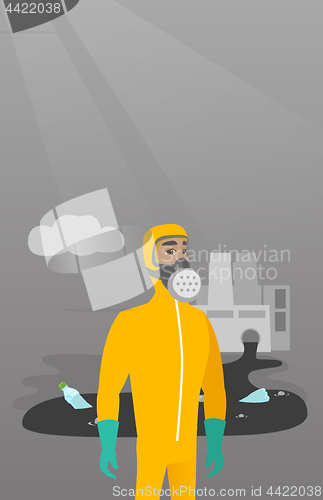 Image of Scientist wearing radiation protection suit.