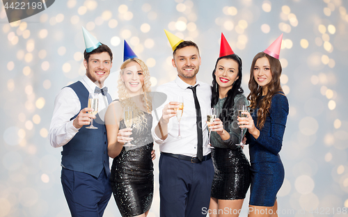 Image of friends with champagne glasses at birthday party