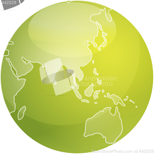 Image of Map of Asia sphere