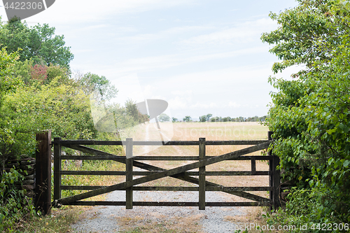 Image of Old gate by a country road