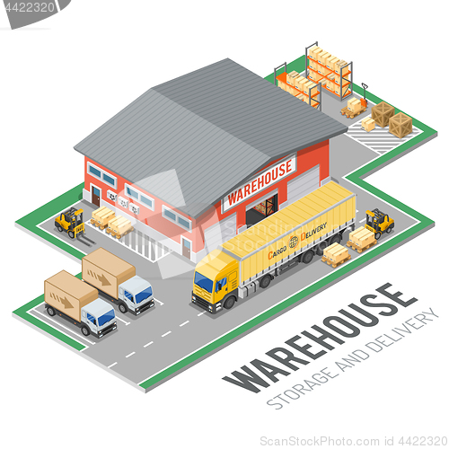 Image of Warehouse Storage and Delivery Isometric