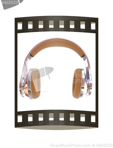 Image of Best headphone icon. 3d illustration. The film strip.