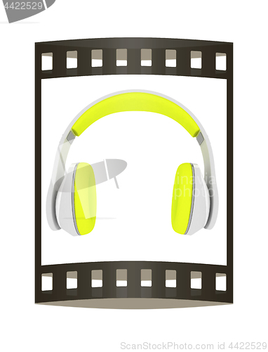 Image of Best headphone icon. 3d illustration. The film strip.