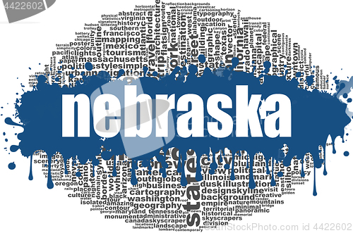 Image of Nebraska word cloud design