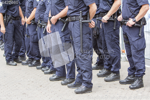 Image of Intervention police station on the city street monitors the secu