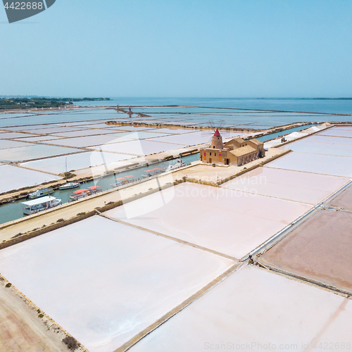 Image of Stagnone Nature Reserve near Marsala and Trapani, Sicily, Italy.