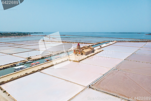 Image of Stagnone Nature Reserve near Marsala and Trapani, Sicily, Italy.