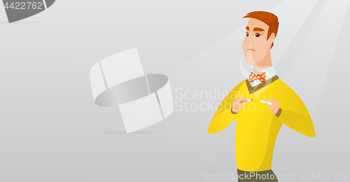 Image of Young man quitting smoking vector illustration.