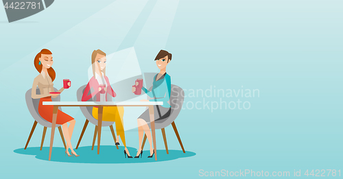 Image of Group of women drinking hot and alcoholic drinks.