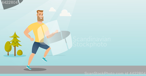 Image of Young man running vector illustration.