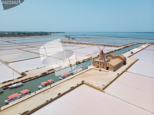 Image of Stagnone Nature Reserve near Marsala and Trapani, Sicily, Italy.