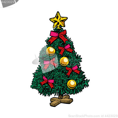 Image of Christmas tree. Isolate on white background