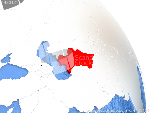 Image of Turkmenistan on elegant globe