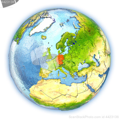 Image of Germany on isolated globe